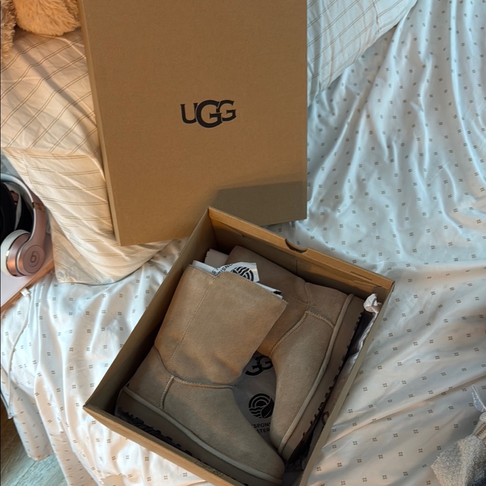 UGG Suede Ankle Boots in Beige